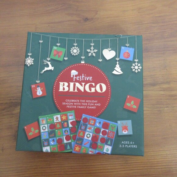 Festive Bingo by Professor Puzzle Christmas Bingo Game Includes 4 Boards SEALED - Picture 4 of 4